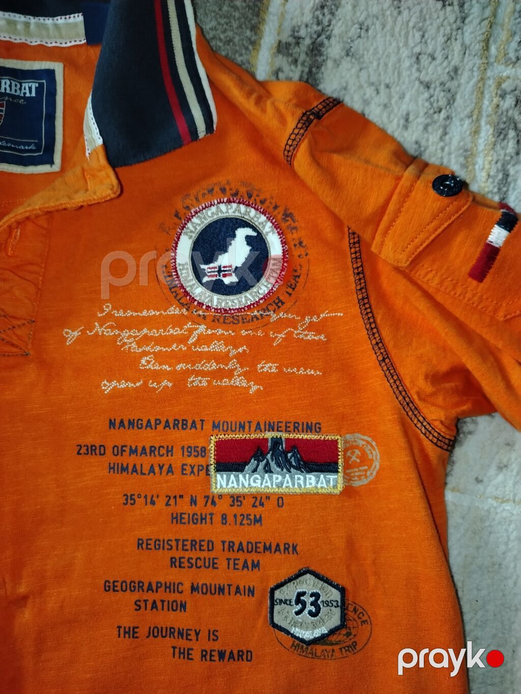 Nanga Parbat brendindən kişi polo köynəyi - Rəng: narıncı - Model — Futbolka və polo, Bakı (2)