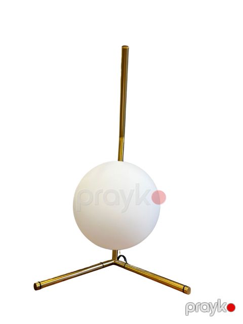 Masaüstü lampa Hermes Led, dəyirmi, qızılı/ağ