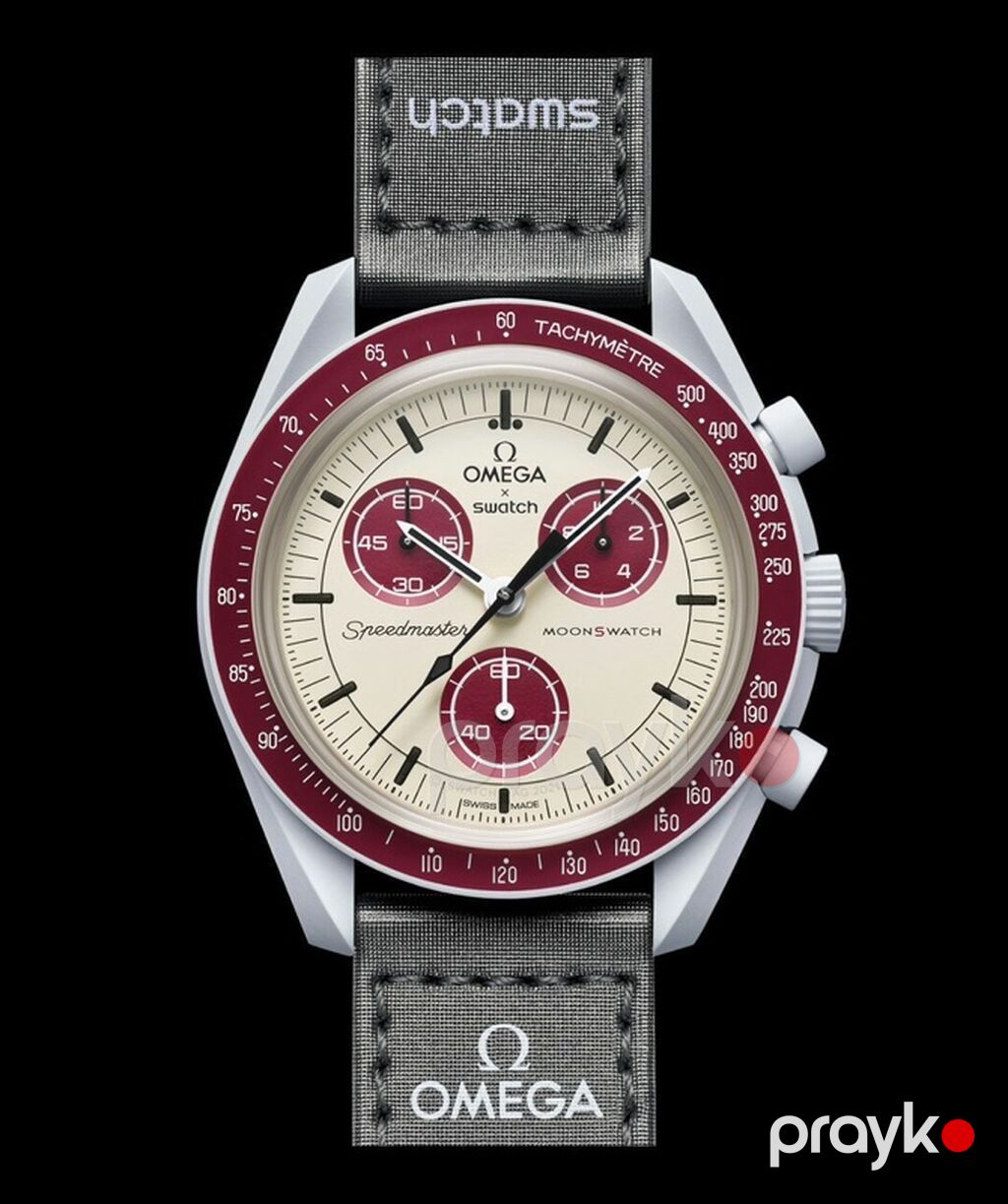 Omega x Swatch Speedmaster MoonSwatch dizaynlı qol saatı. Saat krem — Qol saatları, Bakı (3)