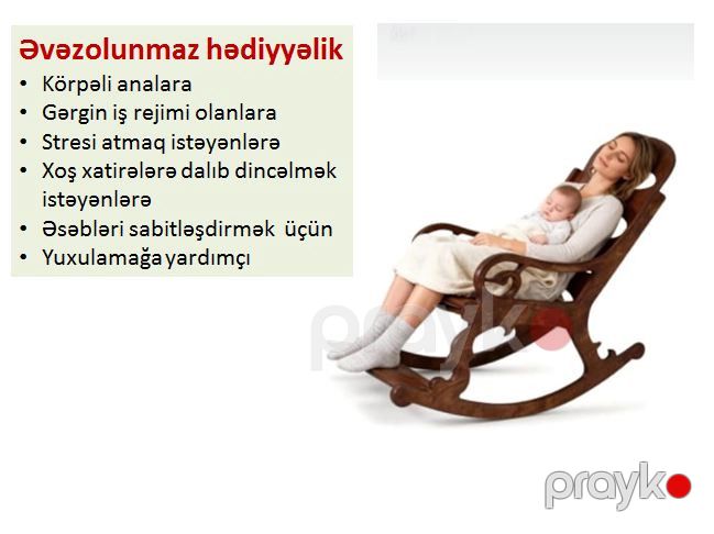 Yellənən kreslo WoodMag KK-TD3, taxta, qəhvəyi — Mallar, Bakı (3)