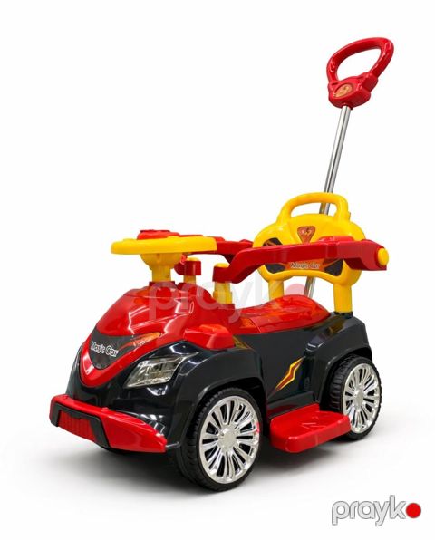 Uşaqlar üçün diyirlənən maşın Magic Car, 1-4 yaş, qırmızı/qara — Bakı