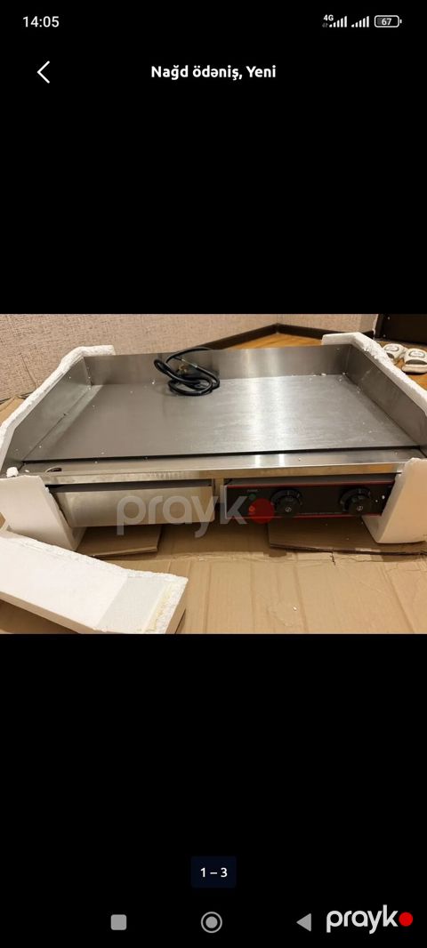 Elektrik planşa/gril – paslanmayan poladdan düz istilik səthi — Xırdalan