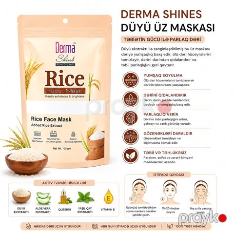 Üz maskası Derma Pure Organic, ağardıcı, 100 ml — Bakı