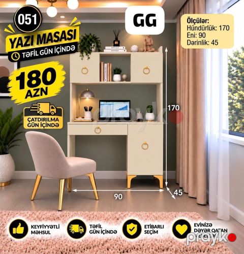 Yazı masası – funksional və estetikanı birləşdirən model Ölçülər — Bakı