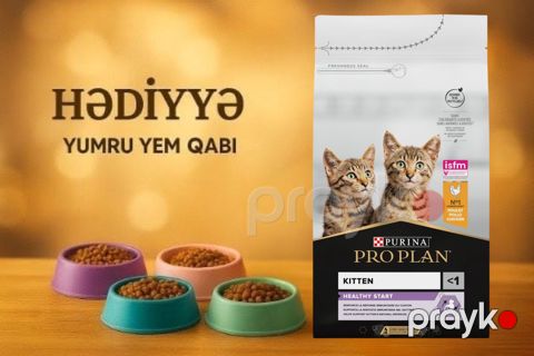 Quru yem Purina Pro Plan Delicate Kitten həssas həzmli bala pişik üçün, toyuq əti ilə, 10 kq + Yem qabı Hədiyyə — Bakı