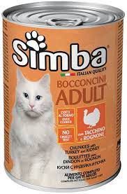 Pişiklər üçün nəm yem Simba Adult con Tacchino e Rognone, 415 q — Bakı