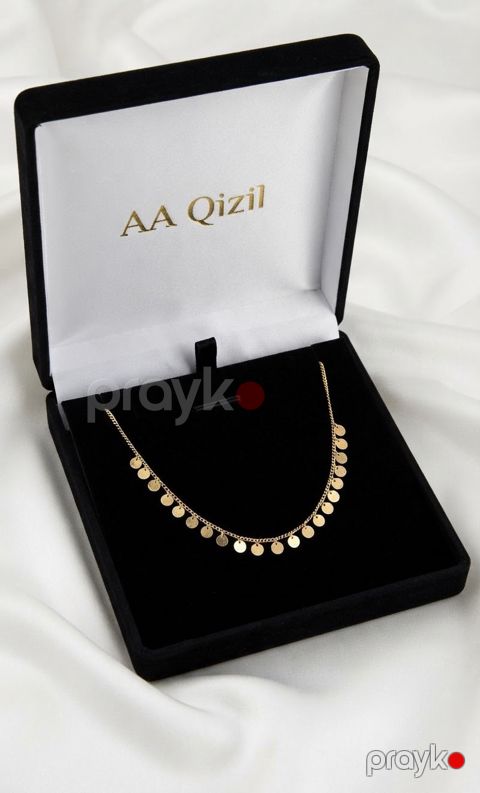 Qadın boyunbağı AA qizil, qızıl 585 əyar — Bakı