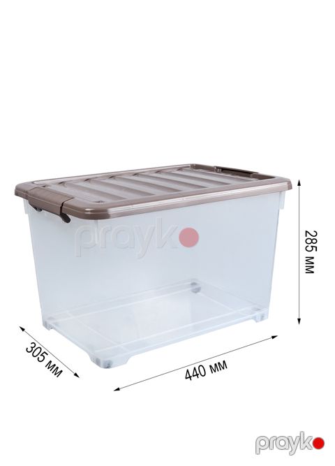 Saxlama qabı StarSplast, plastik, 25 l, 440x305x285 mm, şəffaf/qəhvəyi — Bakı