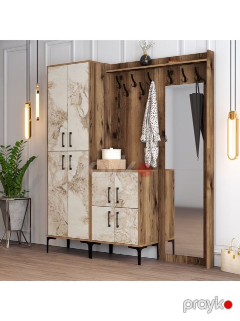 Dəhliz dolabı Elegant Wood ZARR2037, laminat, qəhvəyi, 180x200x35 sm — Bakı