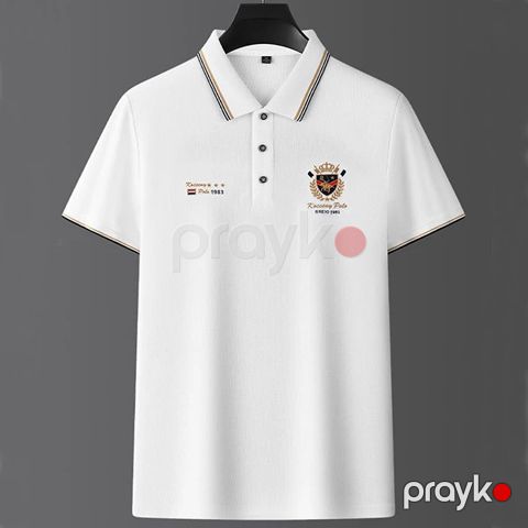 Kişilər üçün polo 58-1059, ağ, pambıq, ölçü M — Bakı