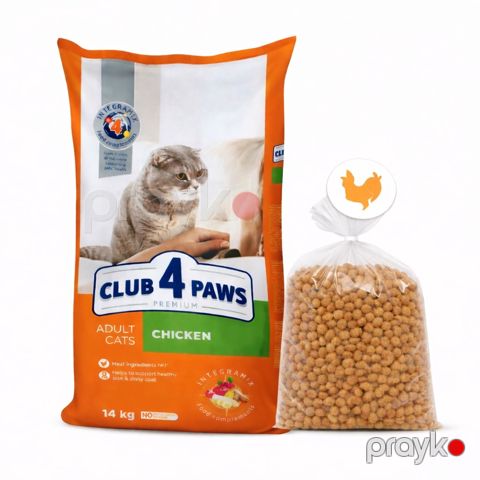 Quru yem Club 4 Paws pişiklər üçün, toyuq ilə, 1 kq çəki ilə — Bakı