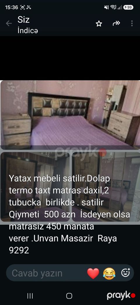 Yataq dəsti satılır. Tərkibi: - Şkaf (güzgülü sürgülü qapılar) — Sumqayıt