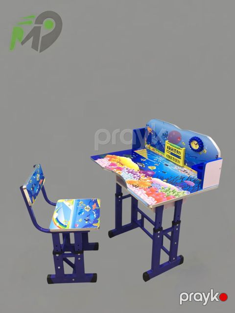 Məktəbli masası və oturacaq N-903, taxta, göy, 78x56x11 sm — Bakı