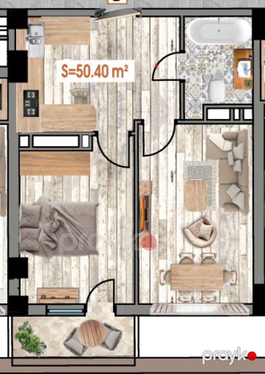 Satılır 2 otaqlı yeni tikili 50.4 m² — Mənzil, Bakı (4)