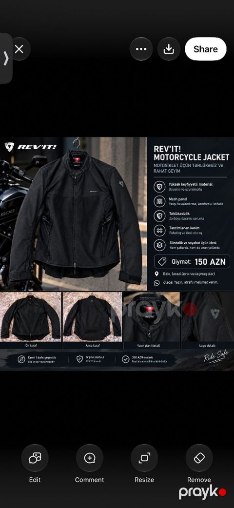 Rev’ıt Motorcycle Jacket – motosikletçilər üçün təhlükəsiz və rahat — Bakı