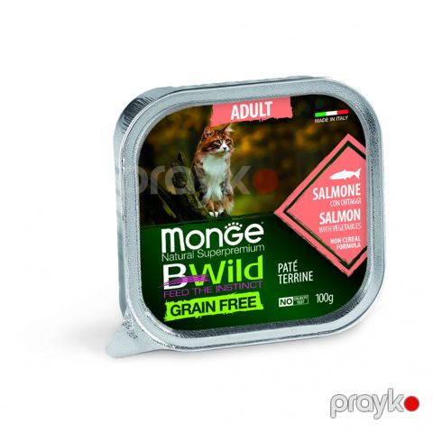 Nəm yem Monge Bwild pişiklər üçün losos və tərəvəzlərlə paştet, 100 q - 8009470012881 — Bakı