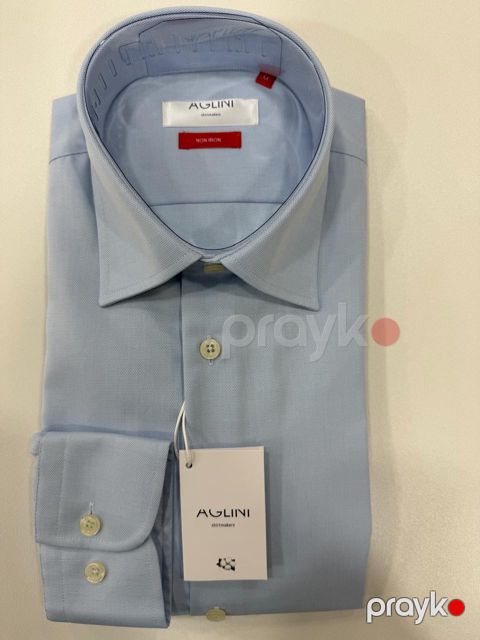 Kişilər üçün uzunqol köynək Aglini 3031, mavi, pambıq, ölçü L — Bakı