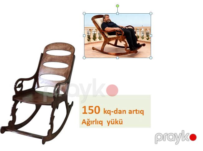 Yellənən kreslo WoodMag KK-TD3, taxta, qəhvəyi — Mallar, Bakı (2)