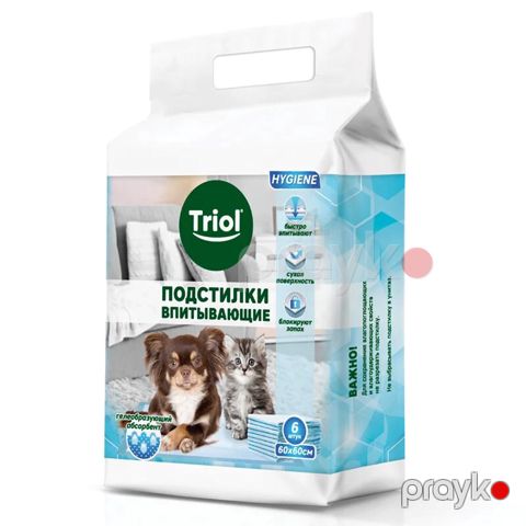 Heyvanlar üçün altlıq Triol, hopduran, 60x60 sm, 6 əd — Bakı