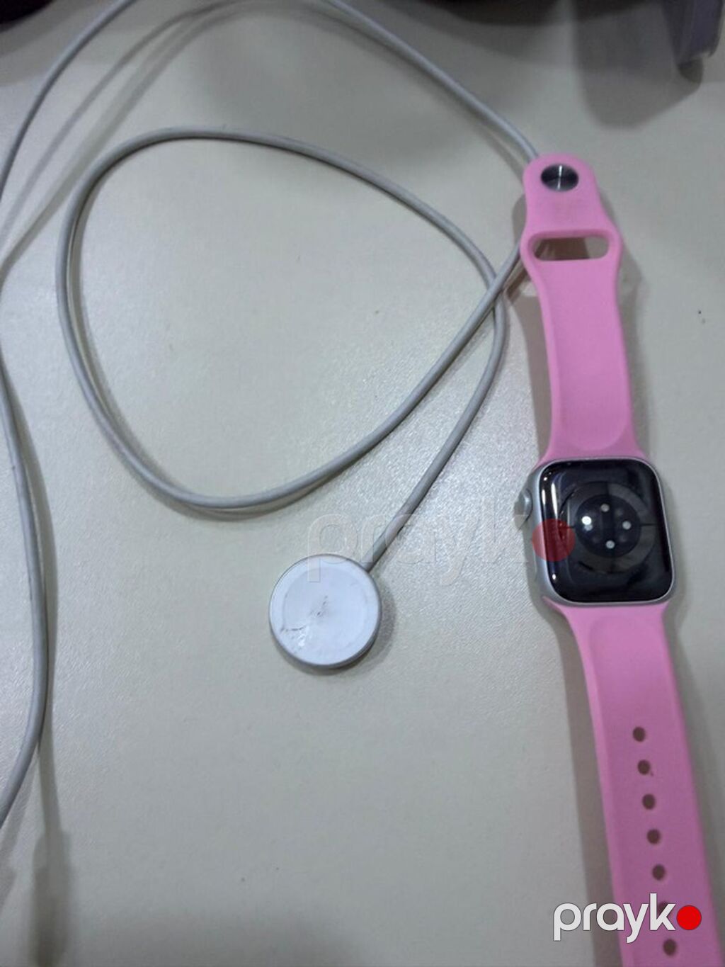 Apple Watch (alüminium gövdə, gümüş rəng) – çəhrayı silikon kəmər ilə — Ağıllı saatlar, Bakı (2)