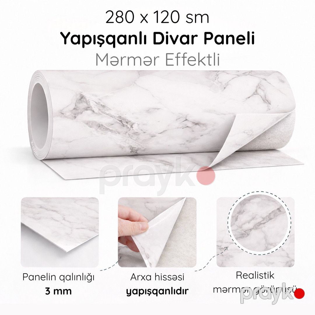 Dekorativ divar paneli 6031, ağ/boz, 280x120 sm — Təmir və inşaat, Bakı (3)