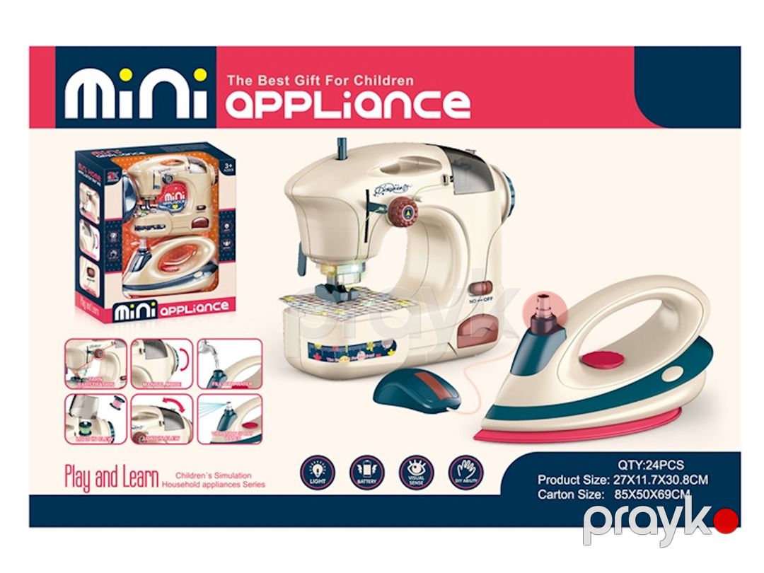 Məişət texnikası Ao Xie Toys Mini appliance 2-i 1-də: tikiş maşını və ütü, 3 yaşdan — Mallar, Bakı (2)