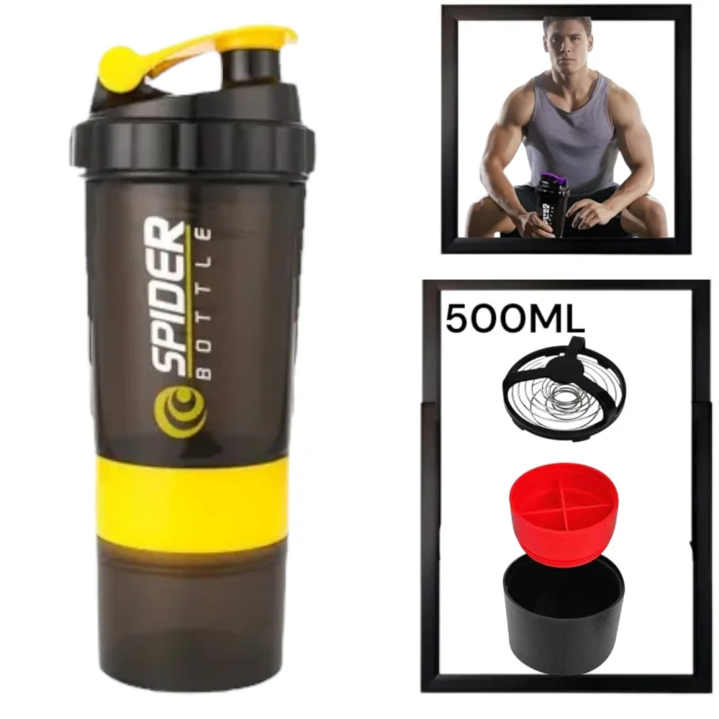 Şeyker Spider, plastik, boz/sarı, 3 hissəli, 500 ml — Bakı