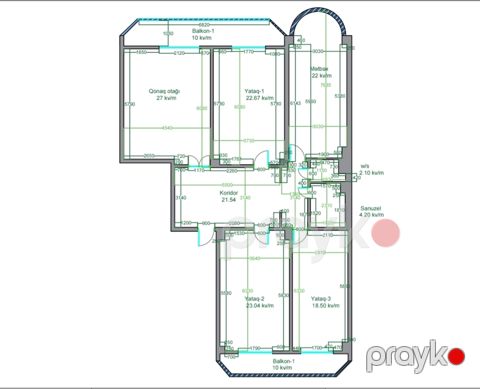 Satılır 4 otaqlı yeni tikili 165 m² — Bakı