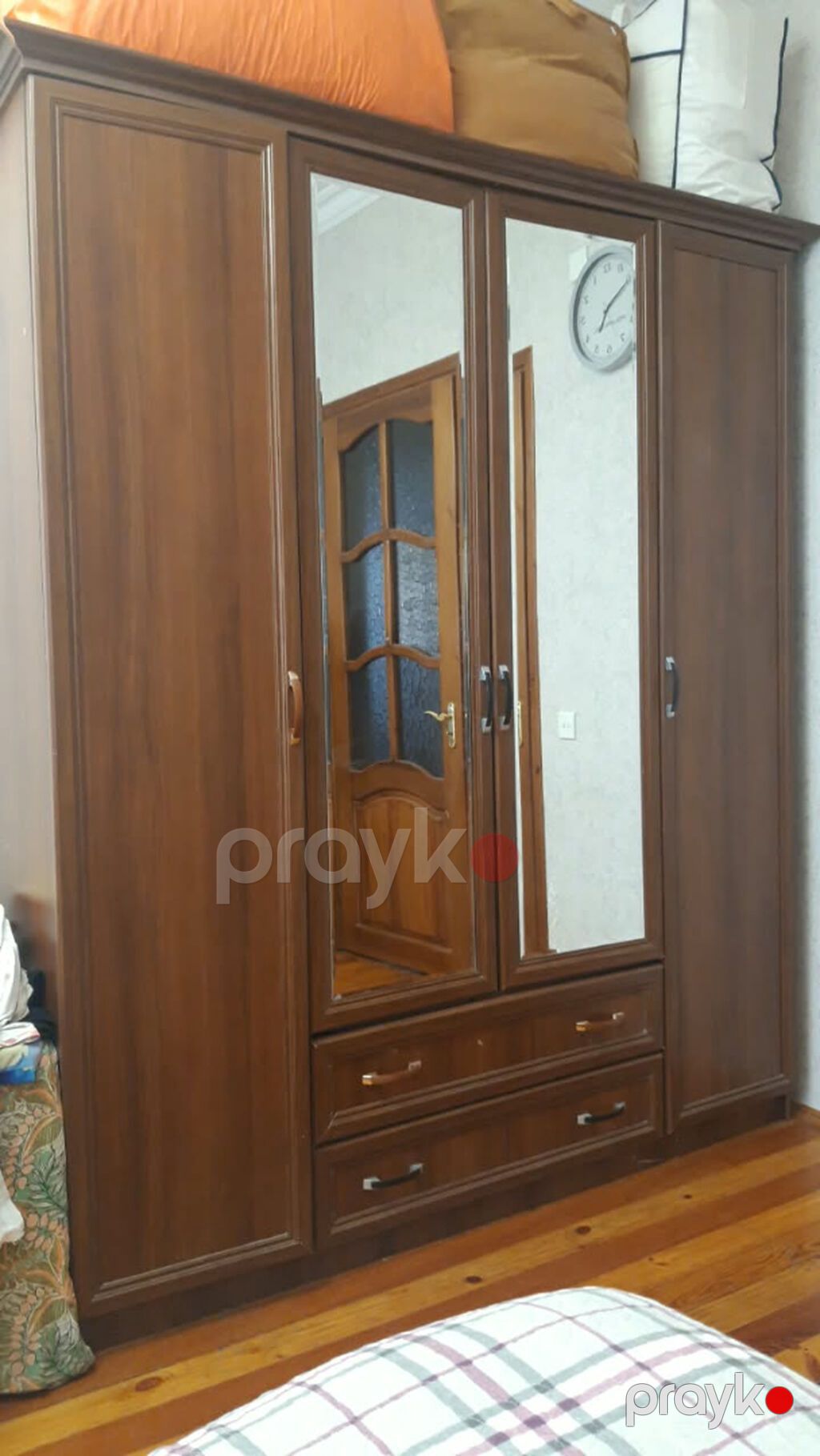 İşlənmiş, 4 qapılı, Siyirməli, Qəhvəyi, Taxta, Açılan, Düz dolab — Şkaflar, Bakı (2)