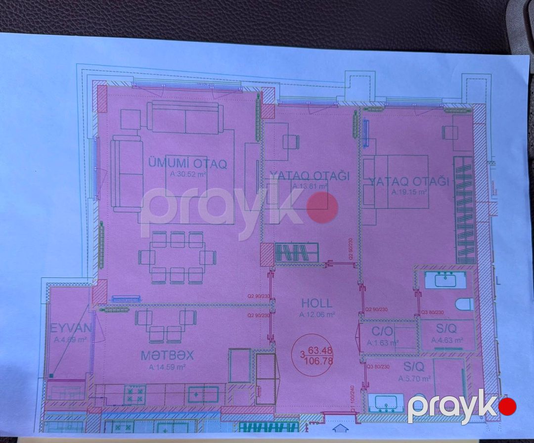 Satılır 3 otaqlı yeni tikili 107 m² — Mənzil, Bakı (2)