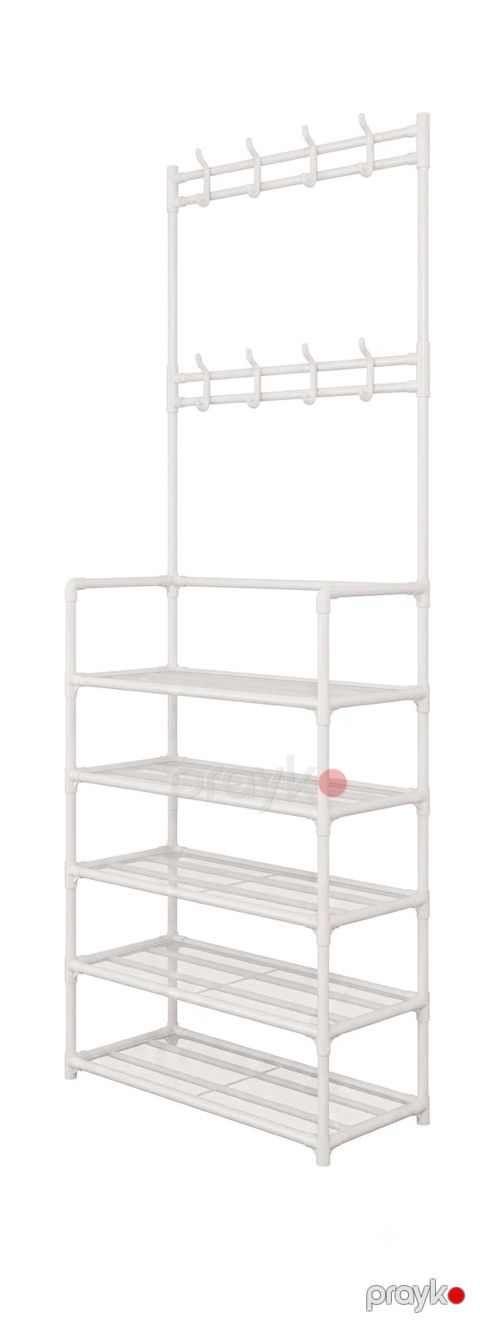 Ayaqqabı rəfi, metal/plastik, ağ, 60x26x170 sm — Bakı