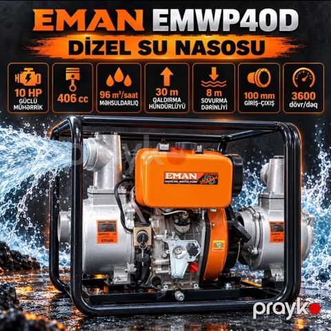 Su nasosu Eman EMWP40D 7355 W 30 m 1600 l/dəq — Bakı