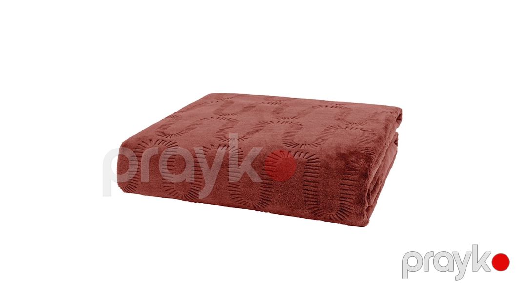 Örtük-şal Yataş Tricia, 200x220 sm, ikinəfərlik, poliester, Kiremit — Mallar, Bakı (2)
