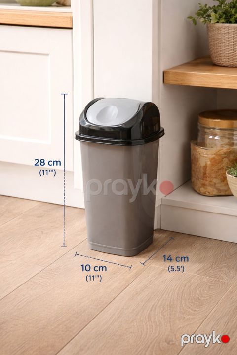 Zibil çəni DP-2002, plastik, boz/qara, 5 L — Bakı