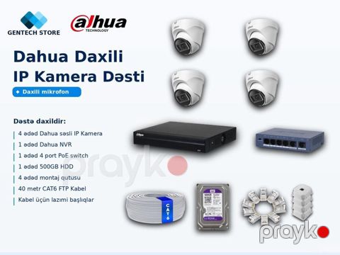 Dahua Daxili IP kamera dəsti Dahua Daxili Səsli IP Kamera Dəsti — Bakı