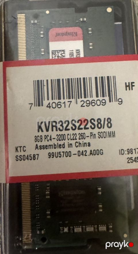 Kingston ValueRAM KVR32S22S8/8 noutbuk yaddaşı - Tutum: 8 GB - Nəsil — Masazır