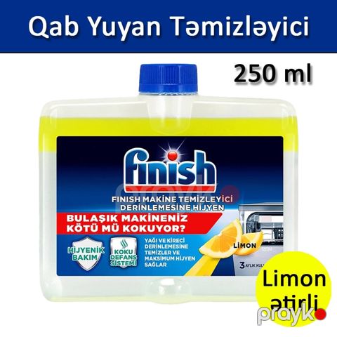 Qabyuyan maşın üçün təmizləyici vasitə Finish, limon ətri ilə, 250 ml - HomeM-486n3 — Bakı