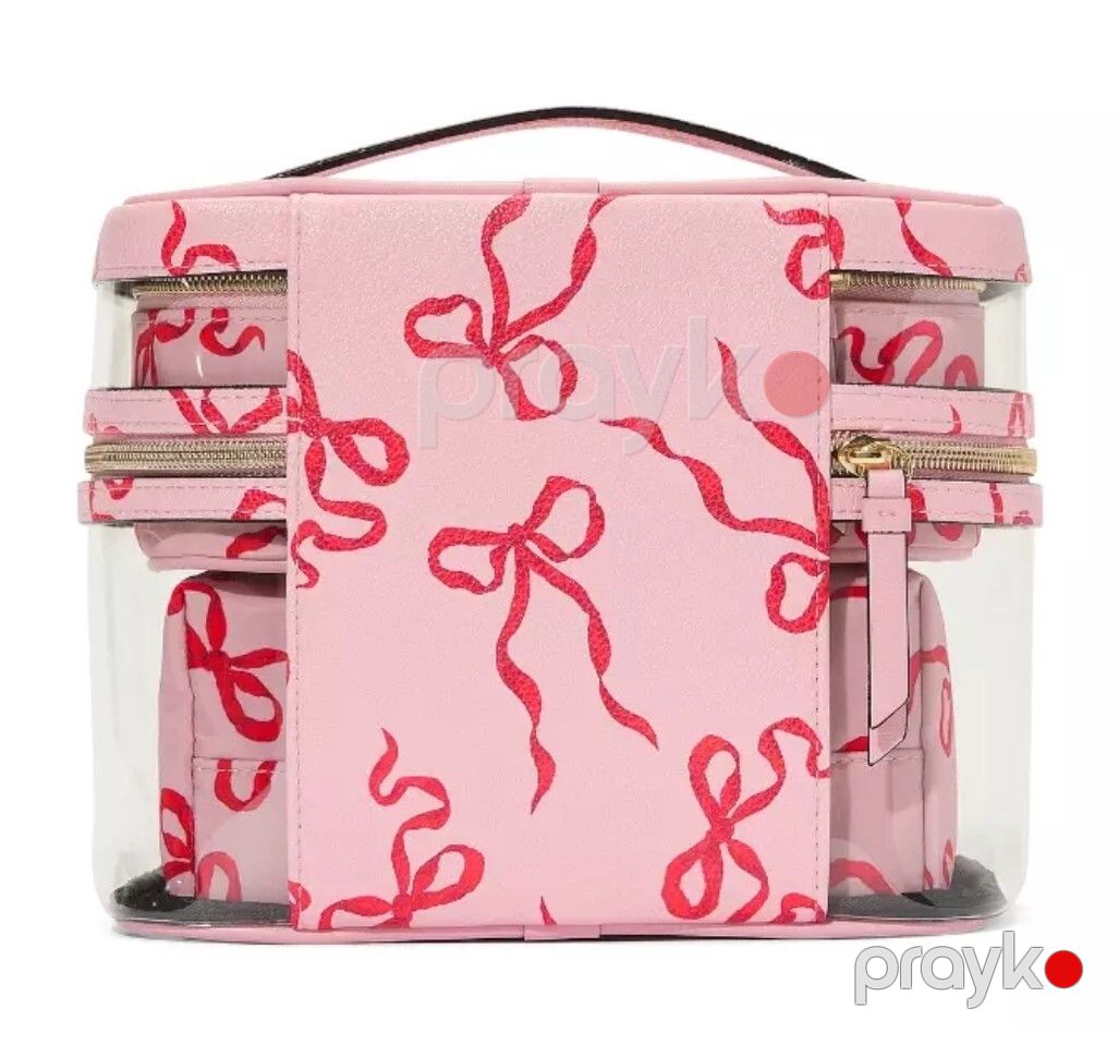 Kosmetika çantaları dəsti Victoria'S Secret Pink & Red Bow 4-In-1 Train Case — Mallar, Bakı (3)