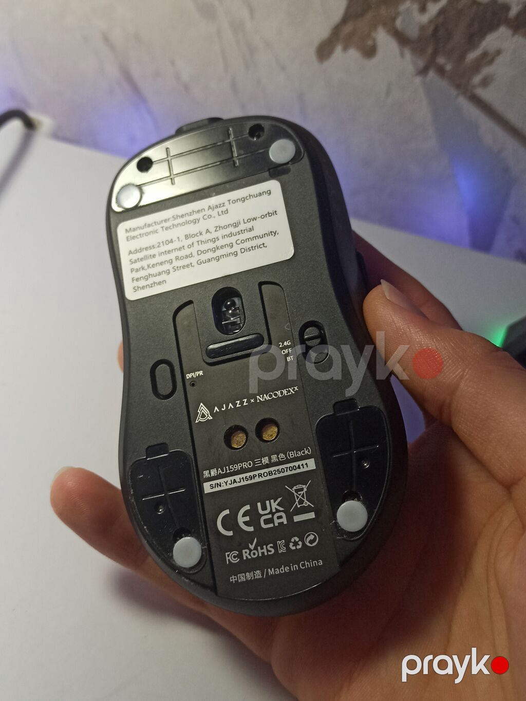 Ajazz AJ159 PRO simsiz oyun siçanı - Rəng: Qara - Ajazz x Nacodex — Klaviaturalar və siçanlar, Bakı (3)