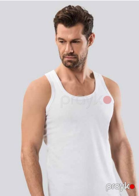 Kişi maykası dəsti Anit KRDSUM_0022, ağ, pambıq/modal/elastan, ölçü XXL — Bakı