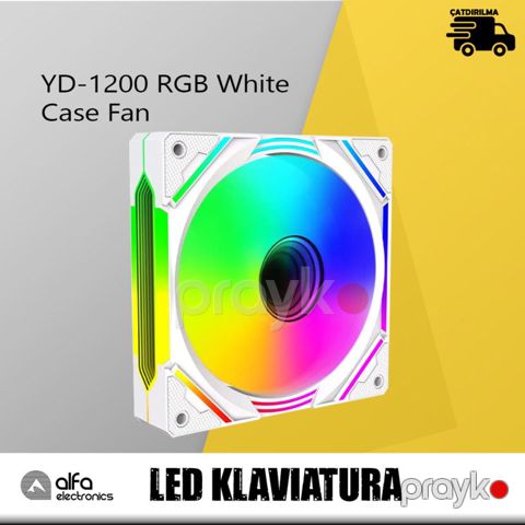 RGB Case Kuler "Loving Cool YD-1200" White 6 pin — Bakı