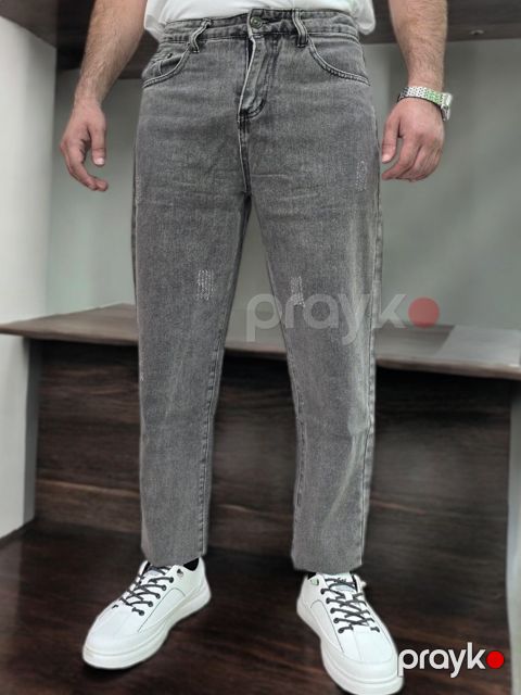 Kişilər üçün düz cins 044STRK7027, boz, pambıq, ölçü 29 — Bakı