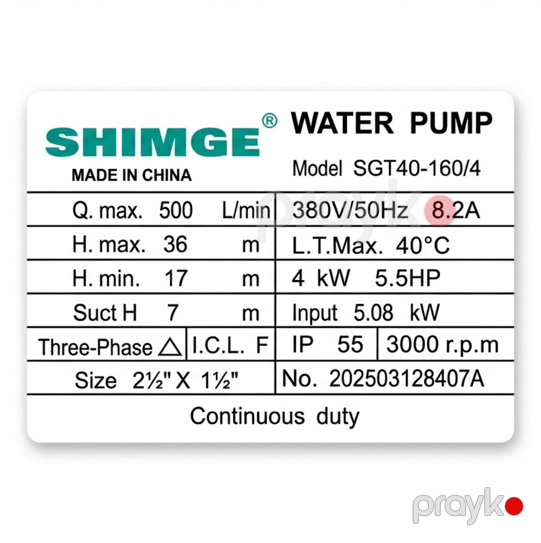 Səthi nasos Shimge 4kW SGT40-160/4 — Mallar, Bakı (3)