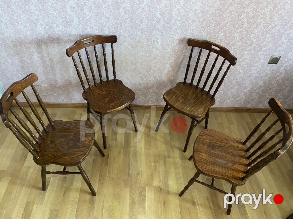 Satılır 4 ədəd orijinal taxta, retro/vintage üslublu stul. Stulların — Stullar, Bakı (3)