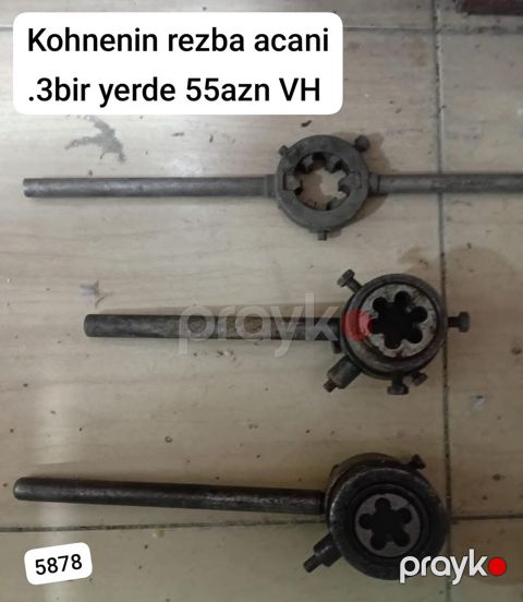 Köhnə tip rezba açan dəstəsi – 3 ədəd birlikdə. - Mexaniki rezba kəsmə — Gəncə