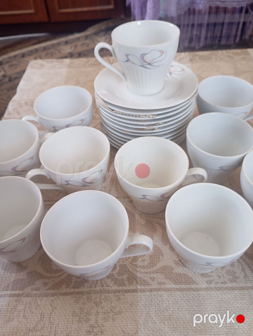Çay dəsti, rəng - Ağ, Farfor — Süfrə qabı, Bakı (2)
