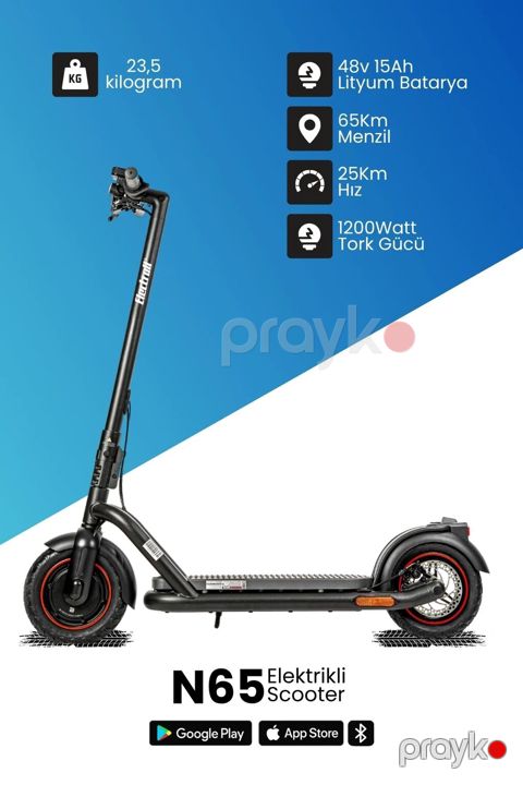 N65 Elektrikli Scooter - 48V 15Ah litium batareya - 65 km-ə qədər — Bakı