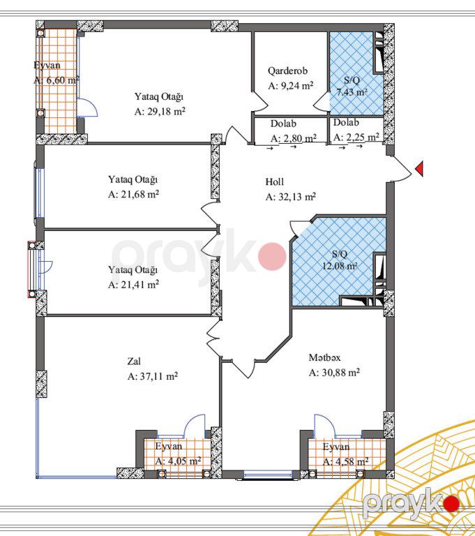 Satılır 4 otaqlı yeni tikili 221.4 m² — Mənzil, Bakı (2)