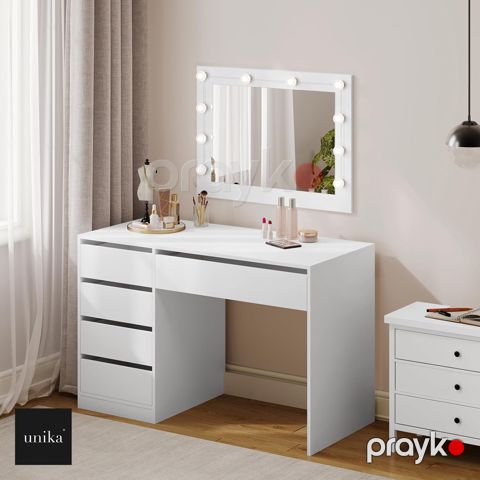 Makiyaj masası 10690, Ldsp, 120x75x55 sm, ağ — Bakı