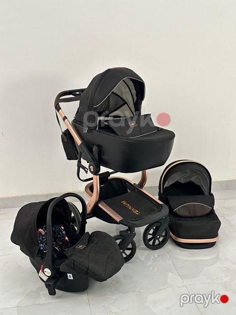 Uşaq arabası Teknum 3-in-1, qara — Bakı
